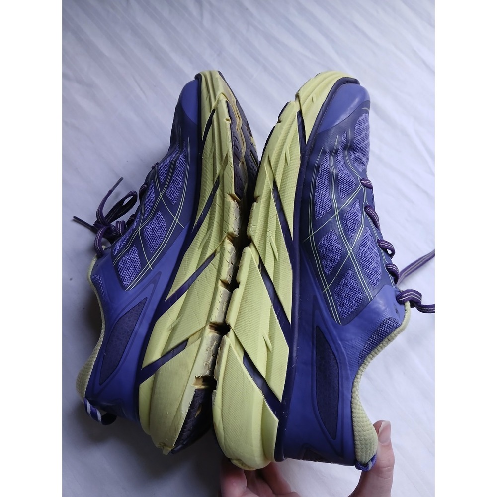 Hoka One One Women's Purple and Yellow Running Shoes - Picture 6 of 14